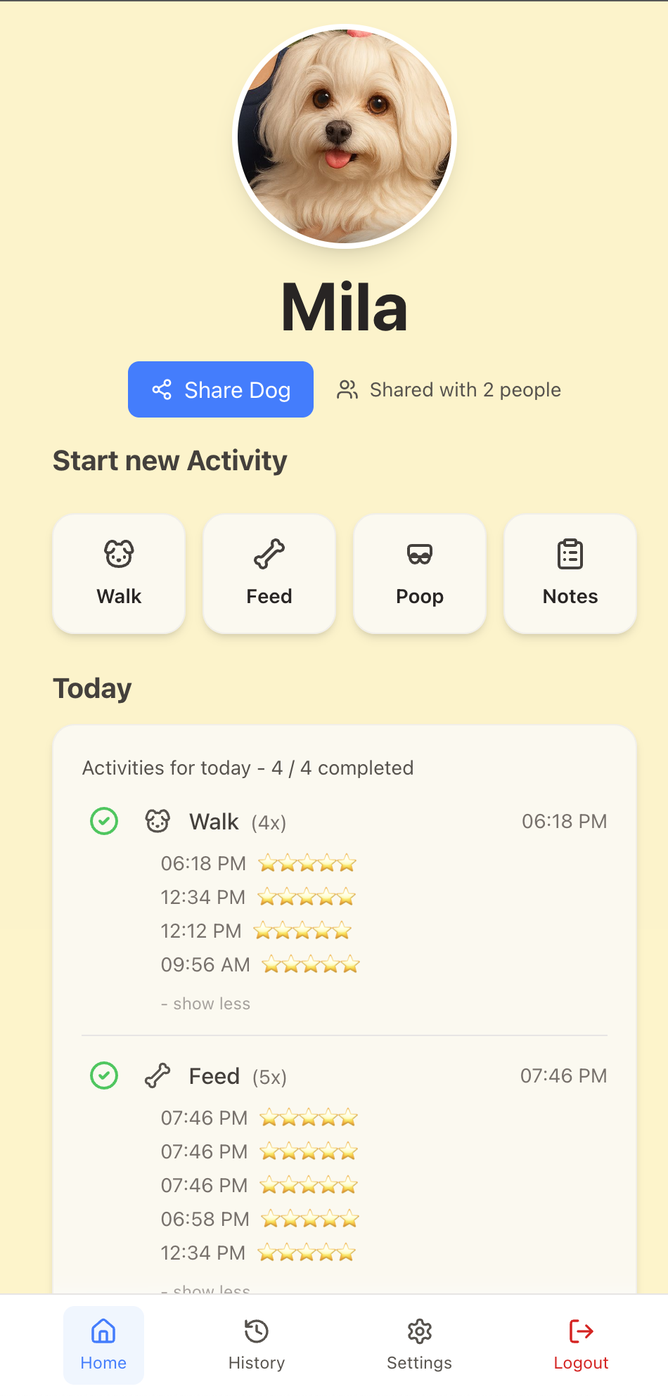 Shareddog app preview